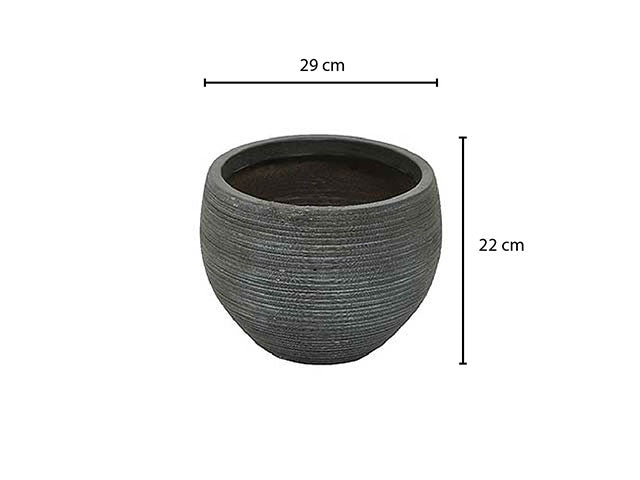 vaso in argilla grigio 29x22