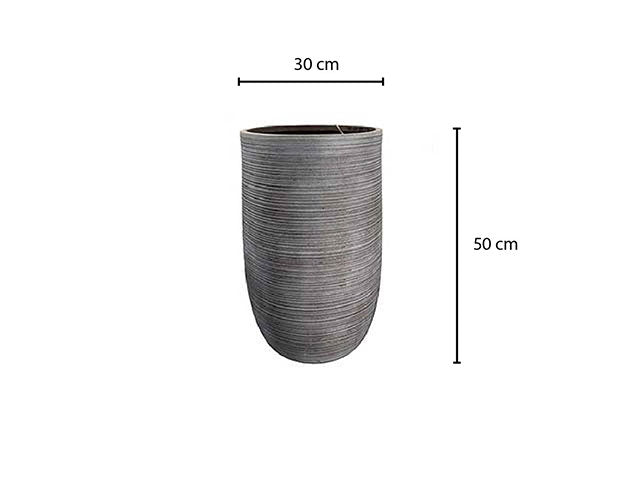 vaso in argilla antracite 30x50cm