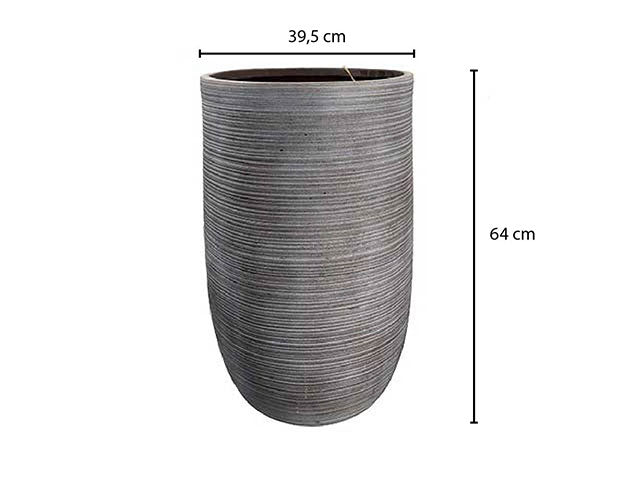 vaso in argilla antracite 39.5x64cm