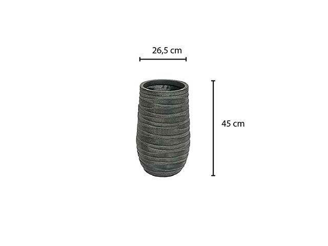 vaso in argilla antracite 26.5x45cm