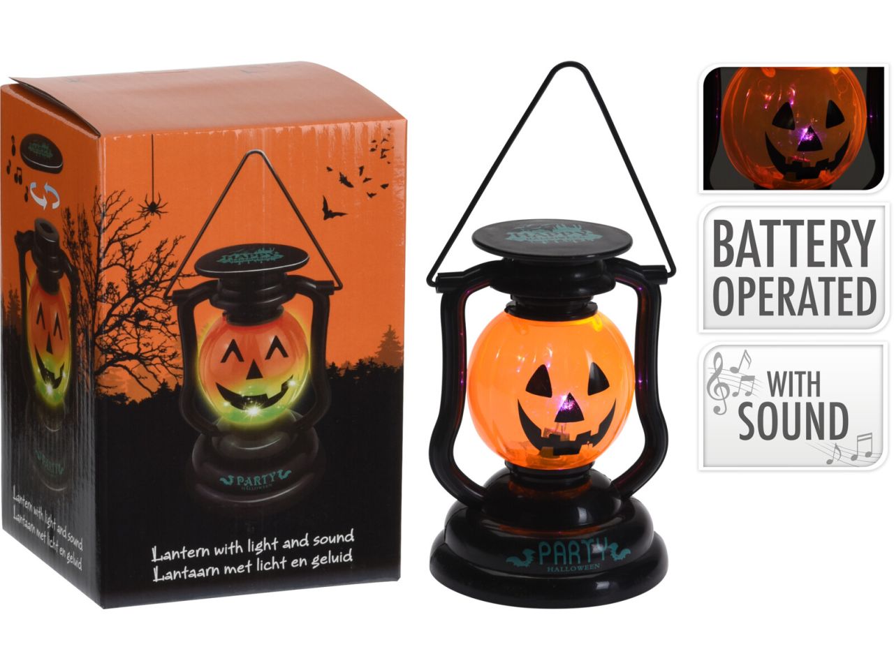 Lanterna per halloween 97x97x140mm