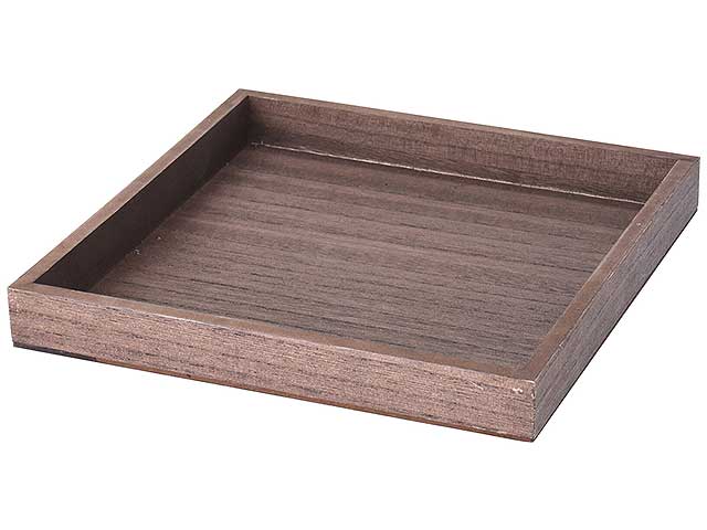 Vassoio in legno 25x25x3cm marrone