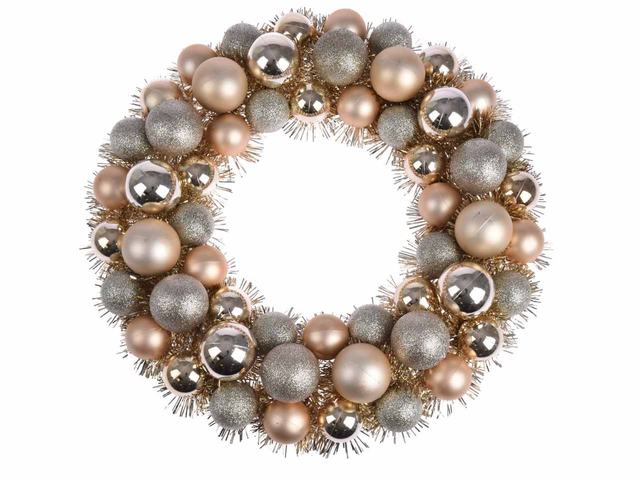 Corona 39cm con 56 sfere champagne