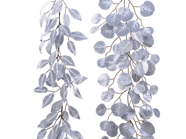 ghirlanda 150cm argento con glitter220523