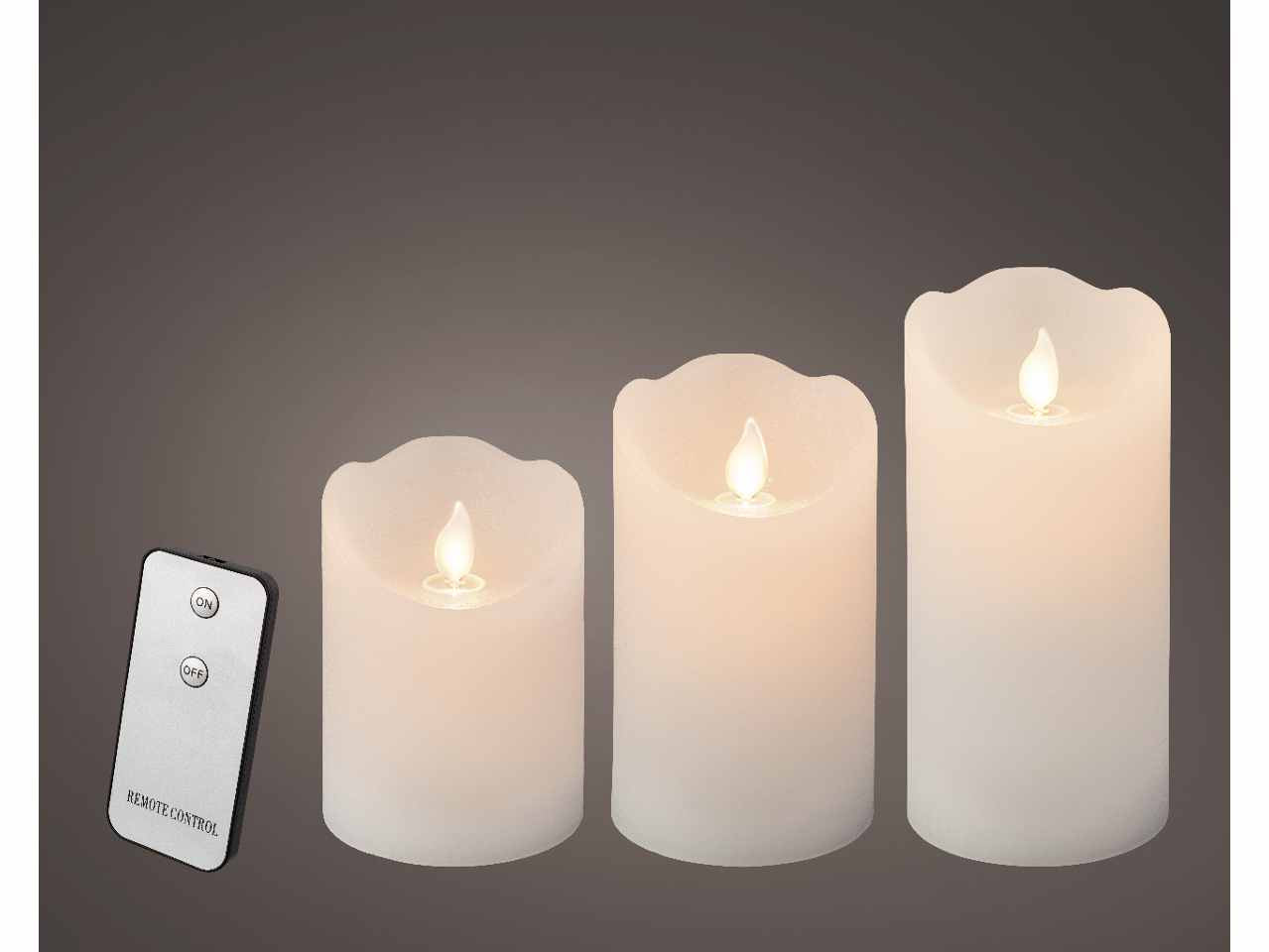 Candela led bianca 15xd.7,5cm bianco caldo con funzionamento a batteria, uso interno e led