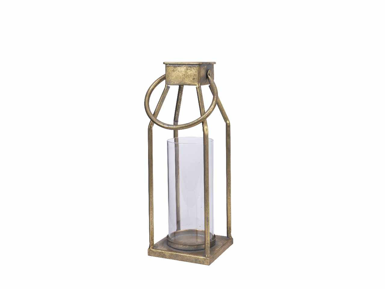 Lanterna in ferro 11x11x25cm oro 380544