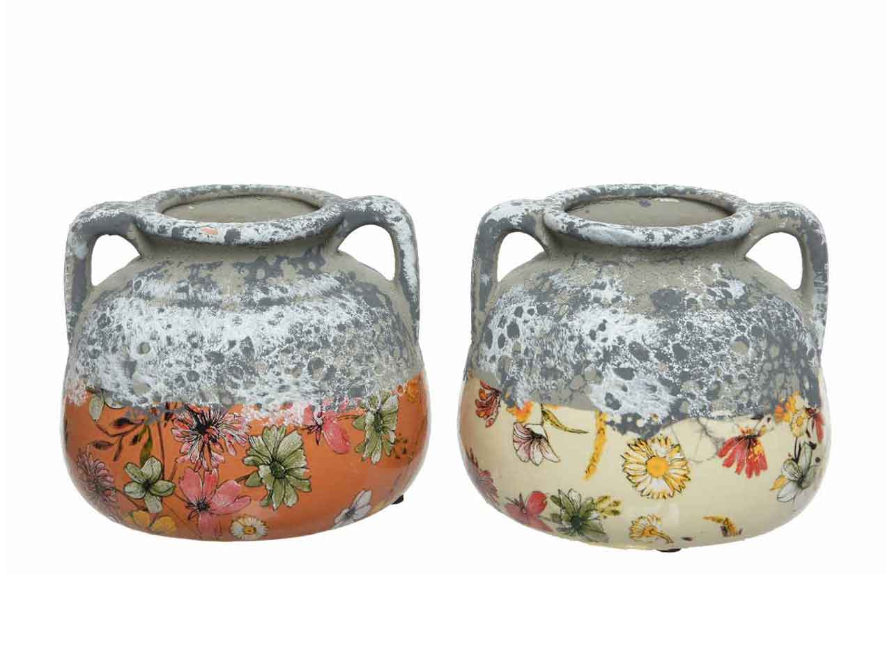 Vaso terracotta c/fiori h.11cm 851082