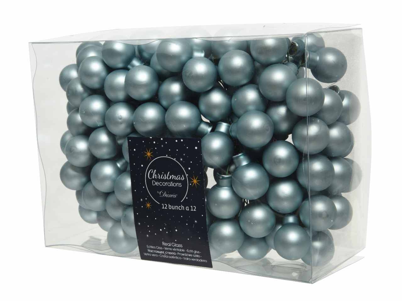 Sfere su filo in vetro opaco d.2cm celeste