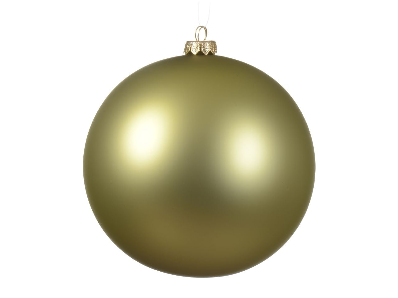 Palla di natale in vetro finitura opaca colore pistacchio misura d.15cm