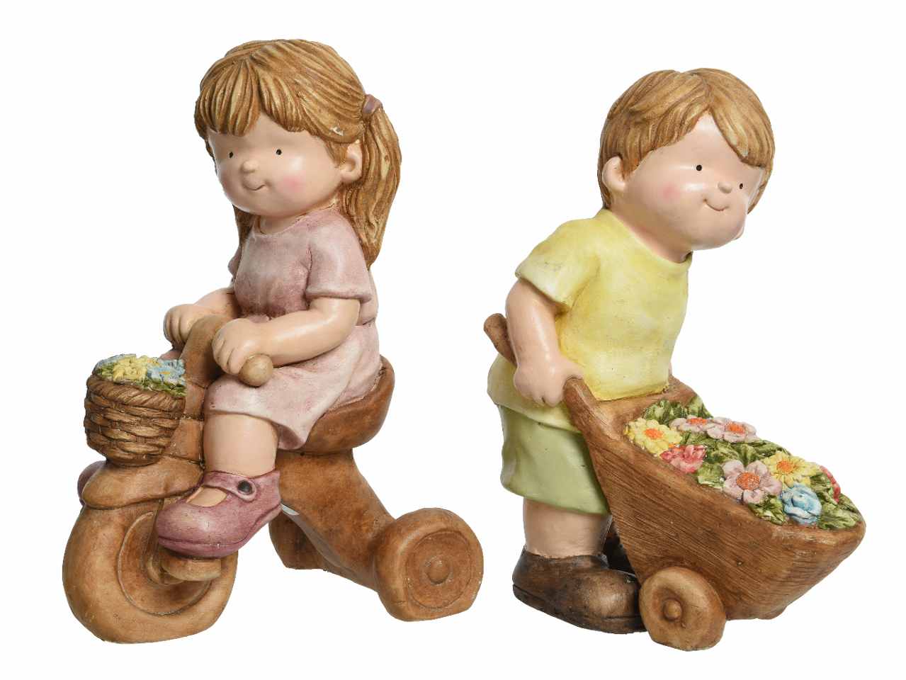 Bimbo da esterno h41cm c/fiori 828659