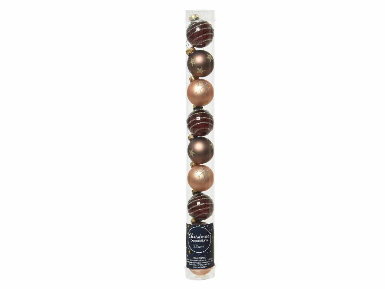 Sfera in vetro d.3cm 9pezzi nei colori oro e marrone