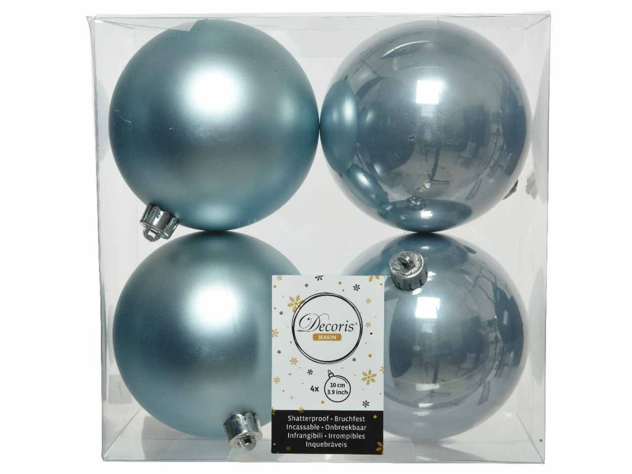 Sfera d.10cm 4pezzi celeste