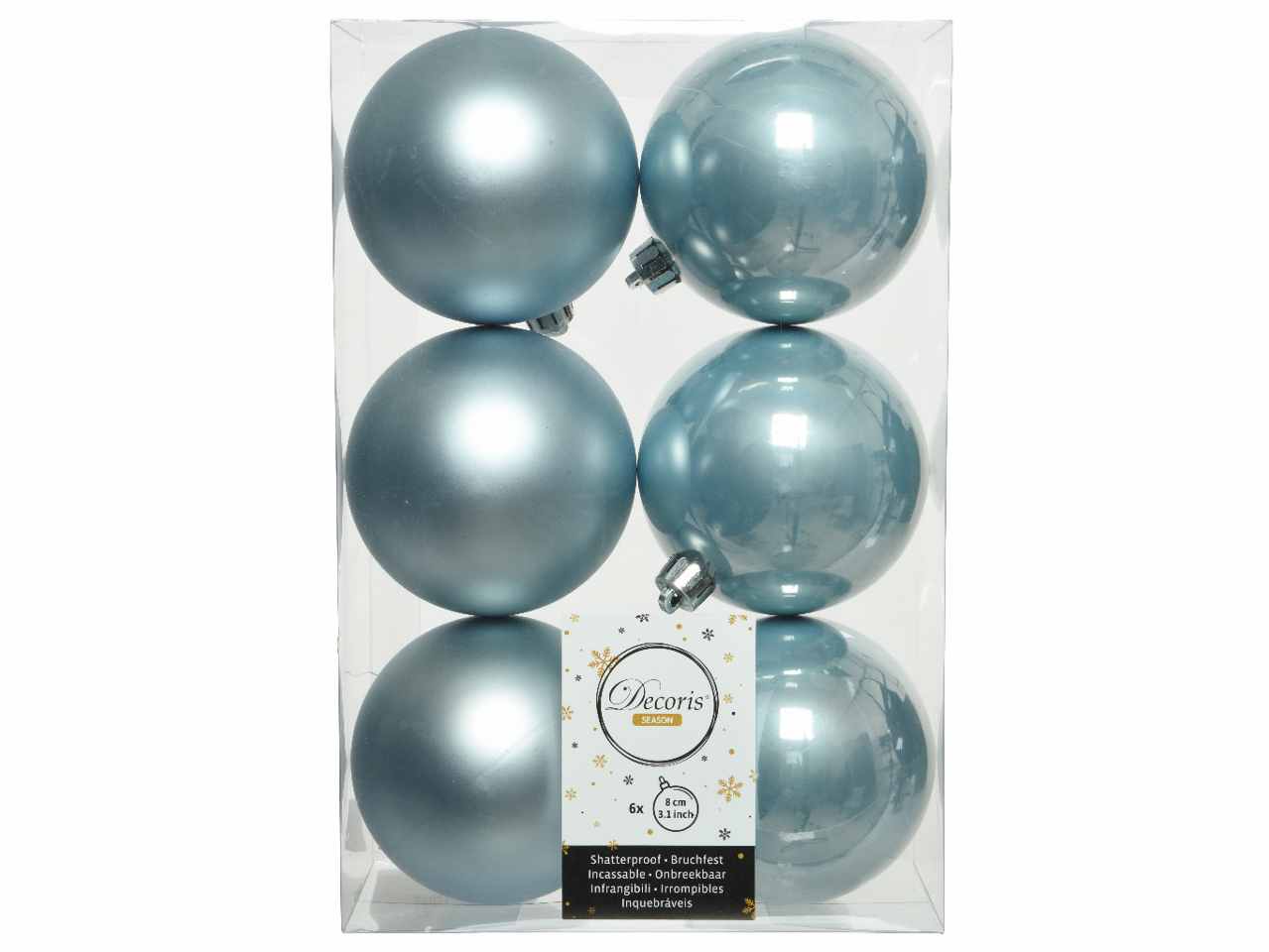 Sfera d.8cm 6pz celeste