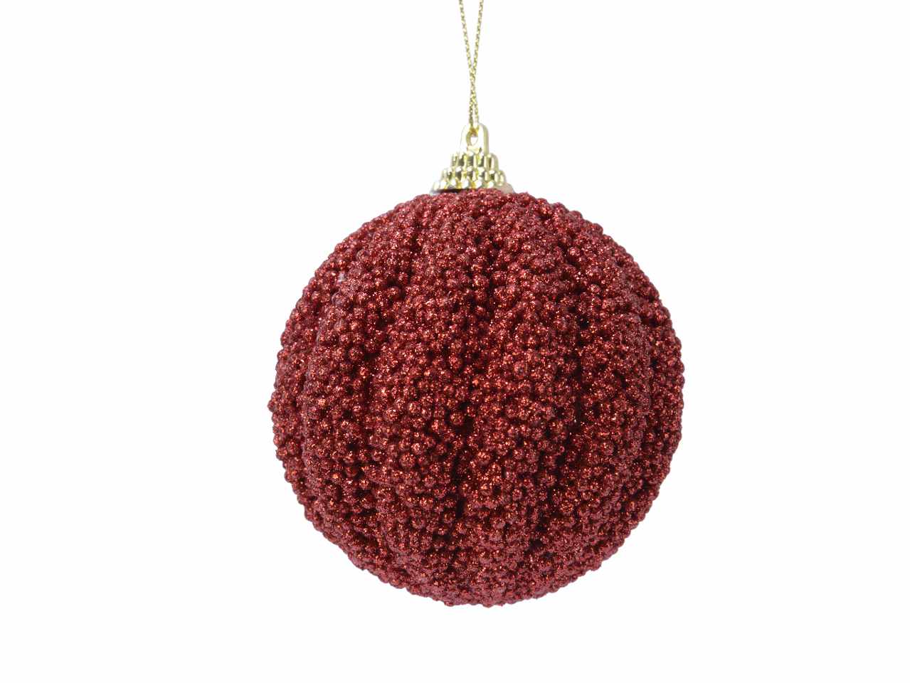 Sfera con glitter d.8cm rossa