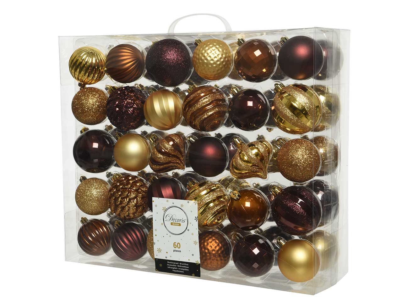 Sfera d.7cm 60pz nei colori oro e marrone