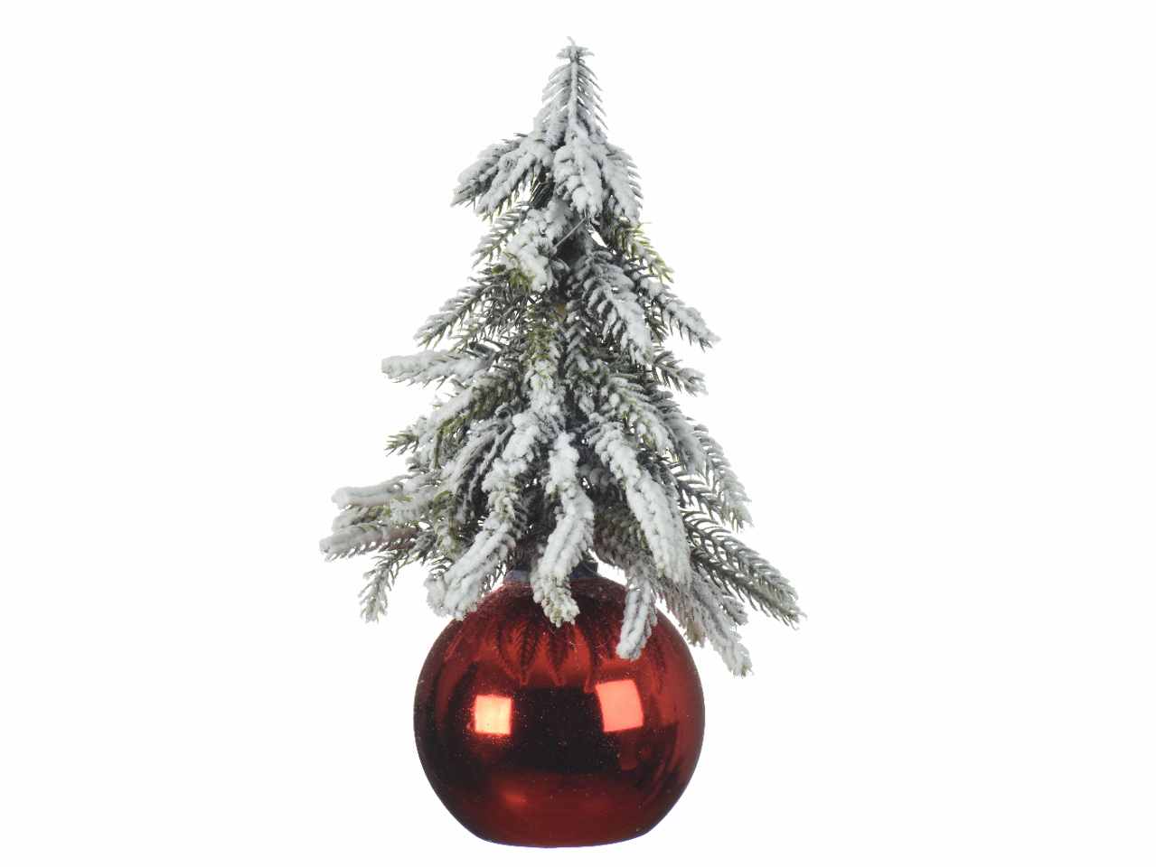 Mini albero di natale su sfera rossa 16x16x28cm