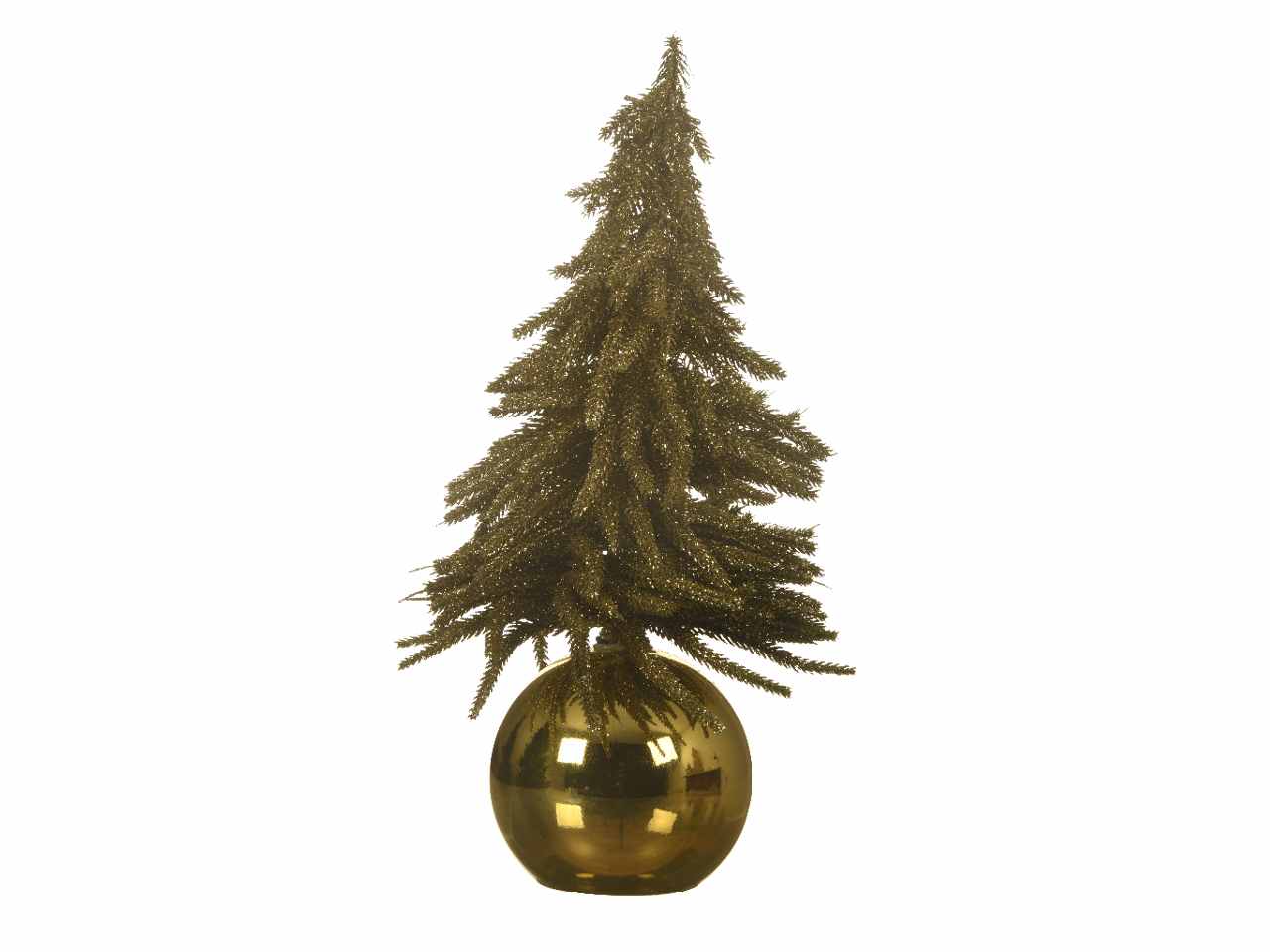 Mini albero di natale 20x20x38cm su sfera oro