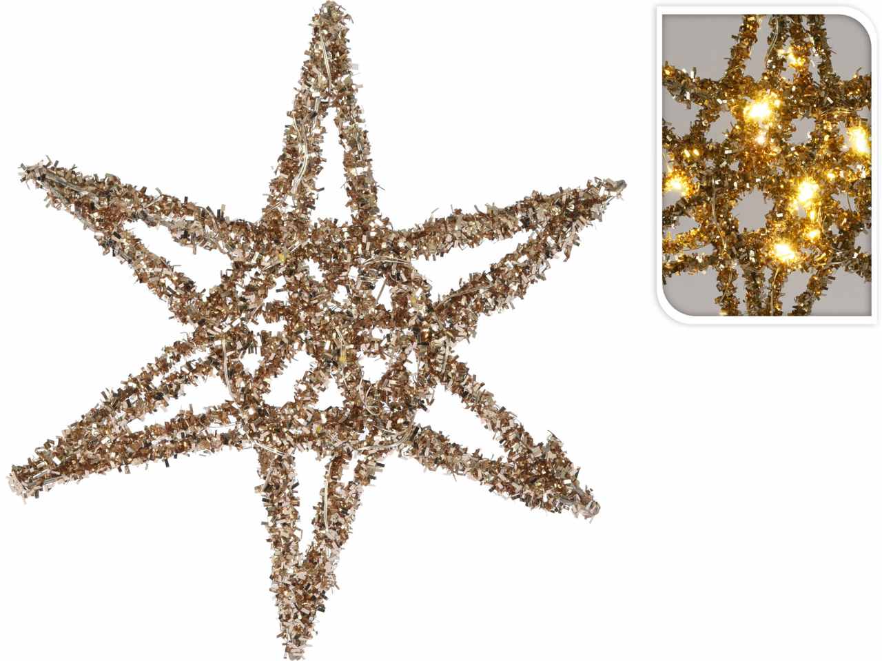 Stella oro 20cm con 15led