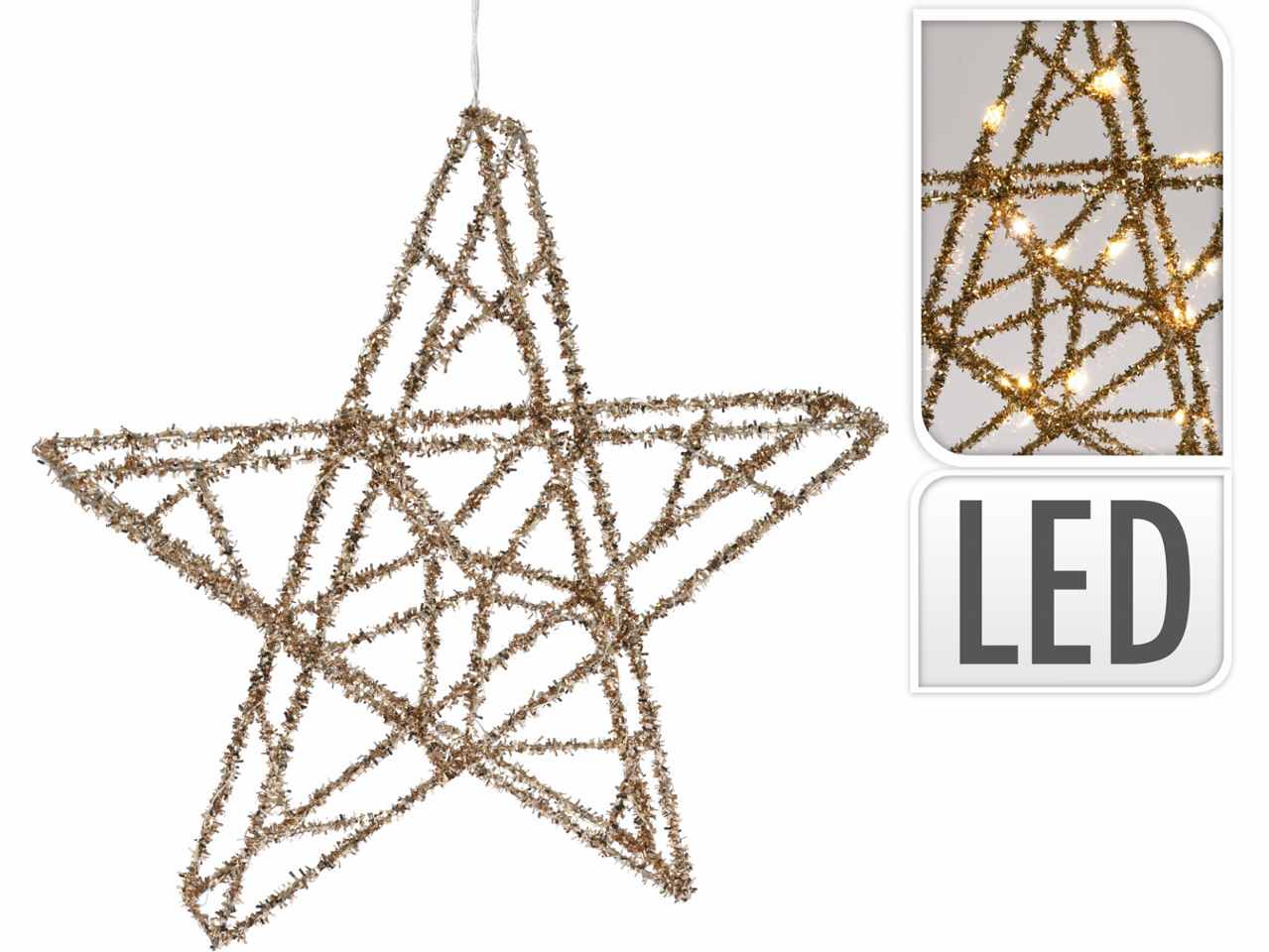 Stella oro 30cm con 20led