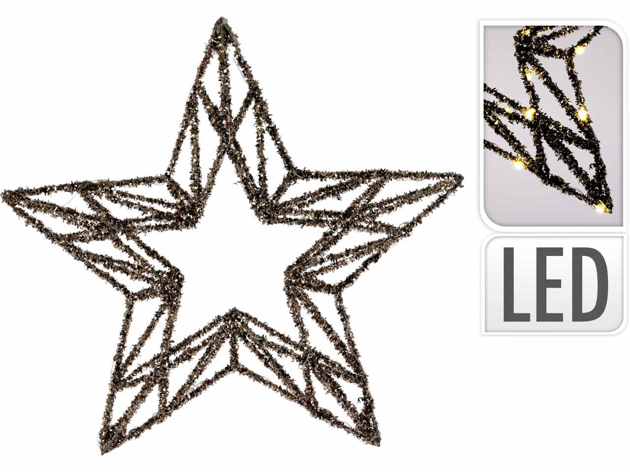 Stella oro 40cm con 30led