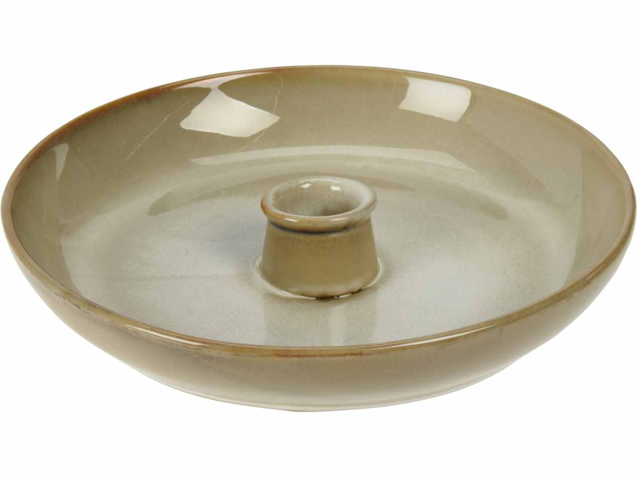 Piatto portacandela crema 19x3cm