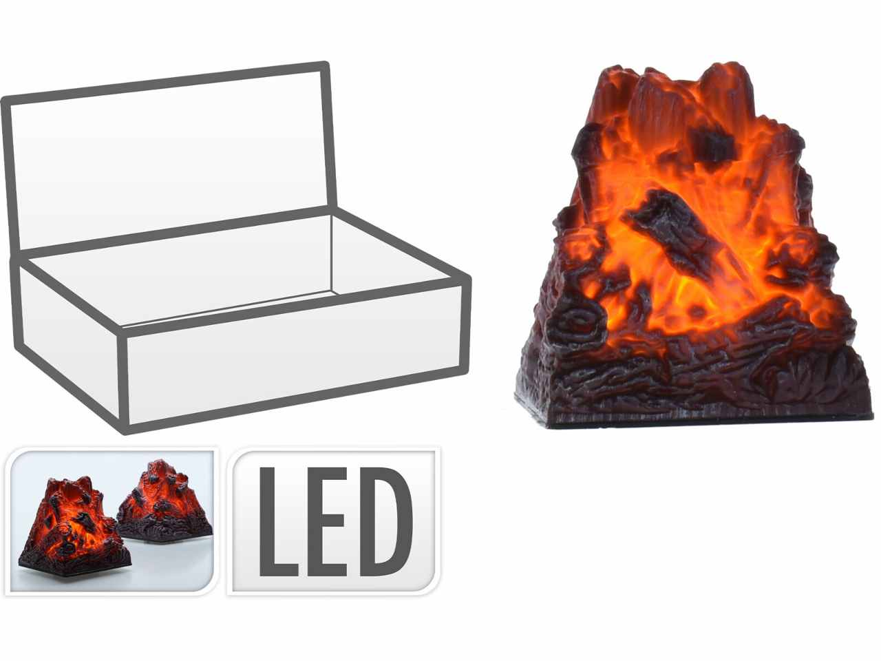 Effetto brace led 8x9cm