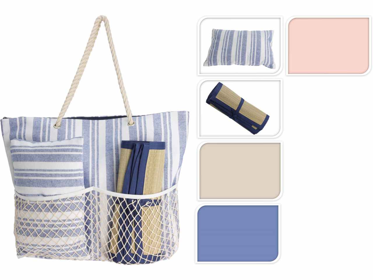 Borsa spiaggia righe 3 assortimenti