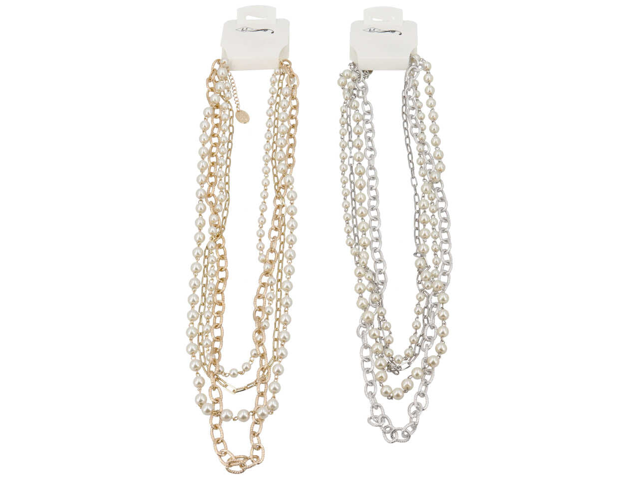 Collana in metallo con perla vetro
