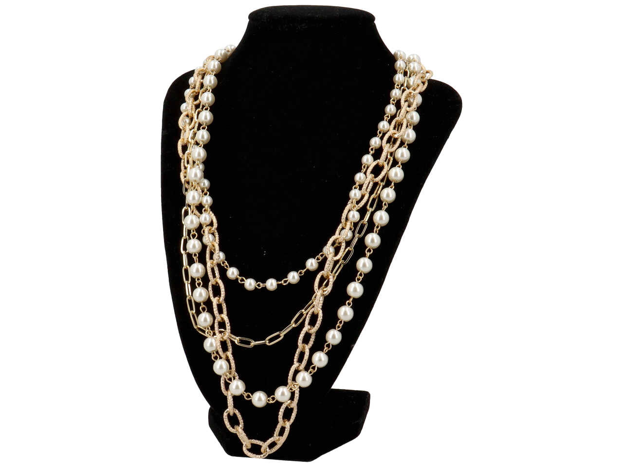 Collana in metallo con perla vetro
