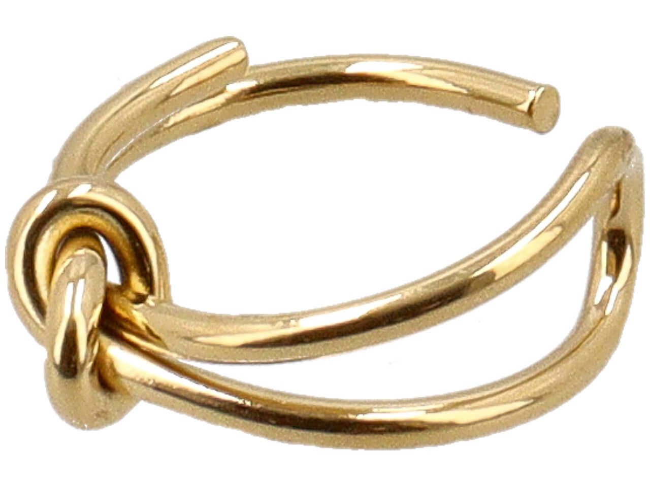 Anello in acciaio 2 fili regolabile con nodo oro