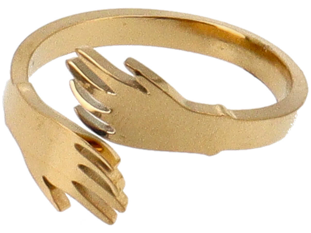 Anello acciaio abbraccio oro