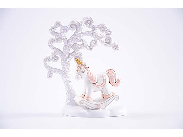 Unicorno c/albero rosa 10cm 8385