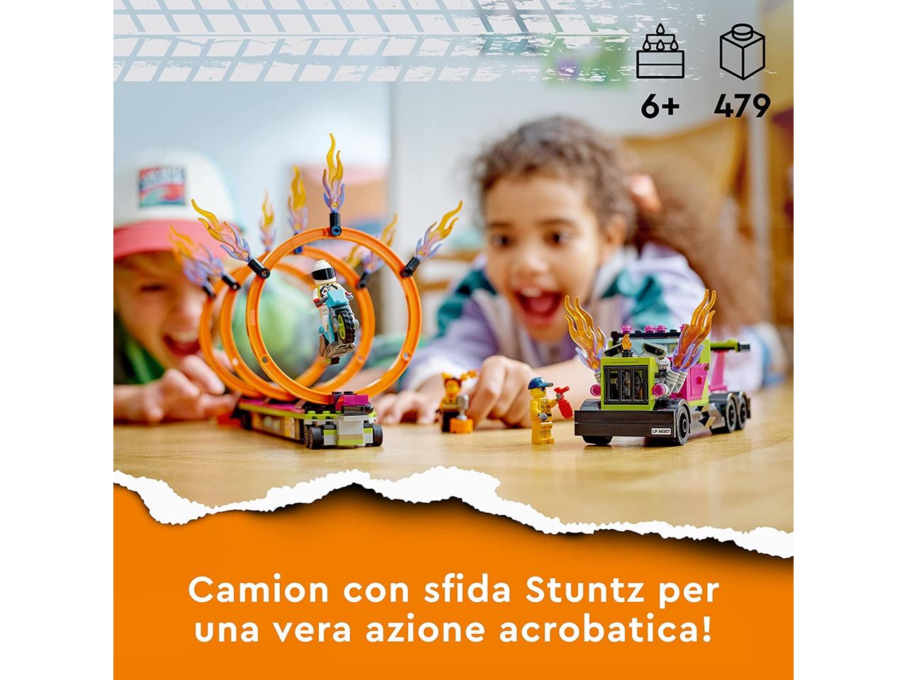 Lego city stuntz stunt truck: sfida dellâanello di fuoco