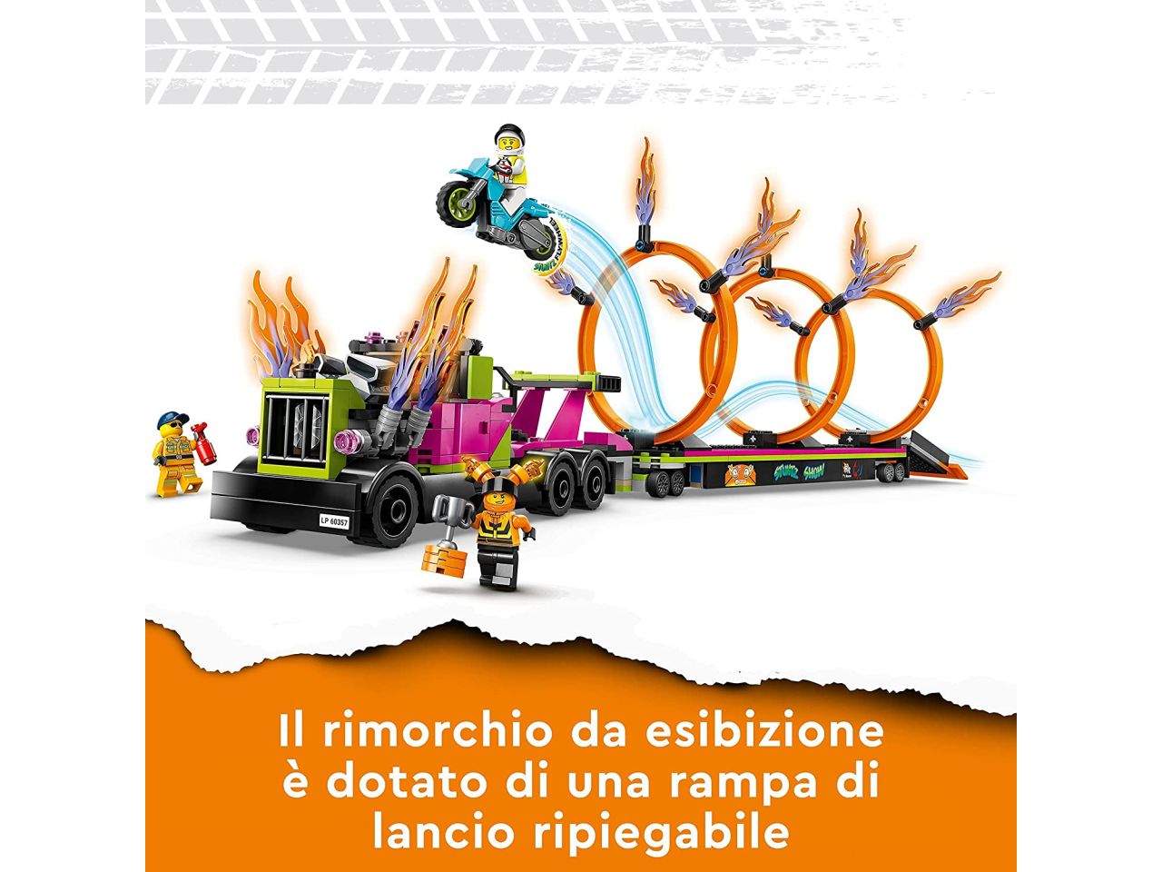 Lego city stuntz stunt truck: sfida dellâanello di fuoco