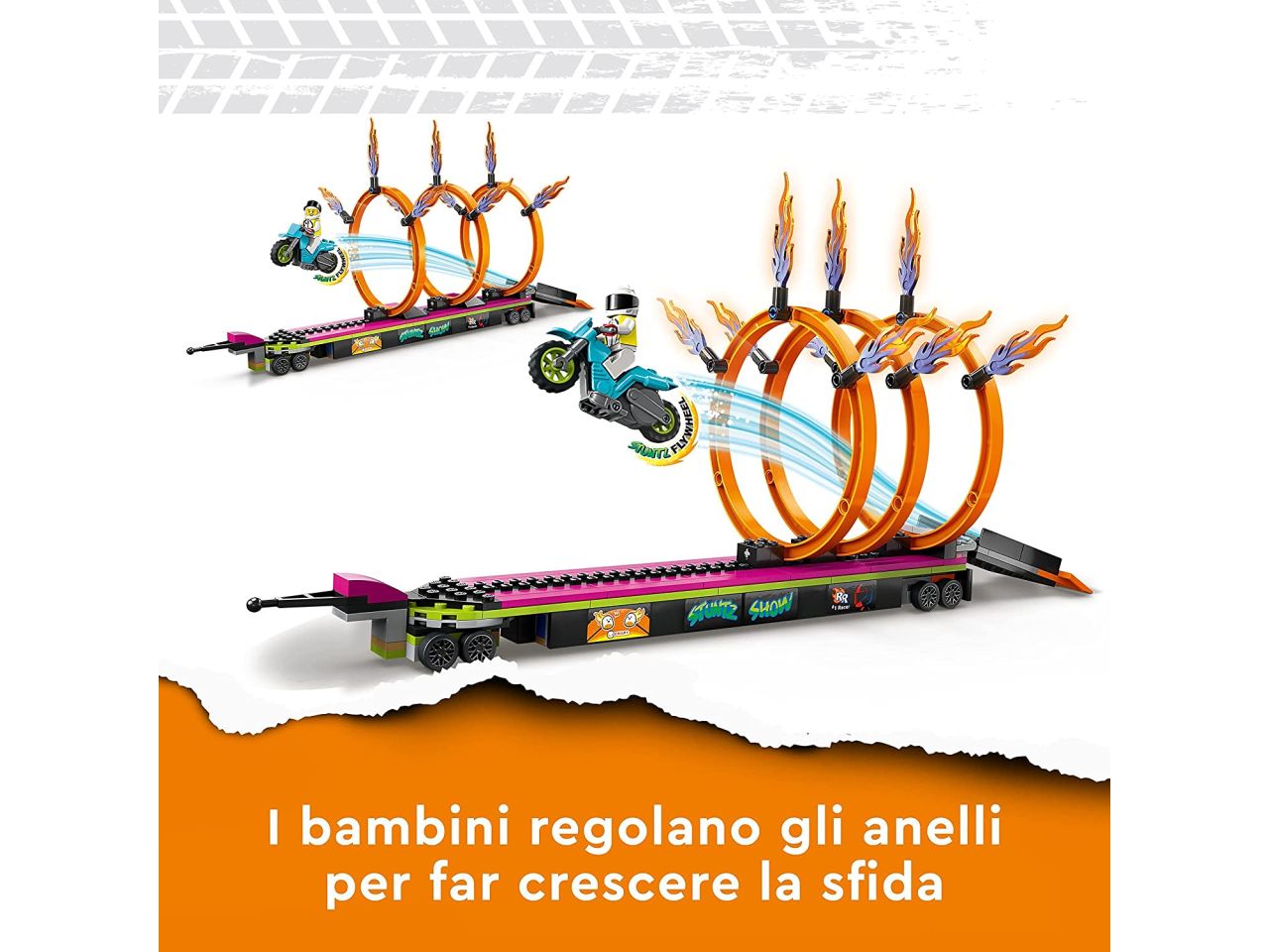 Lego city stuntz stunt truck: sfida dellâanello di fuoco