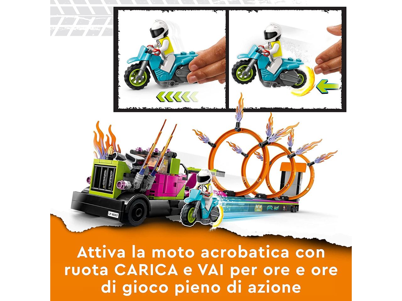 Lego city stuntz stunt truck: sfida dellâanello di fuoco