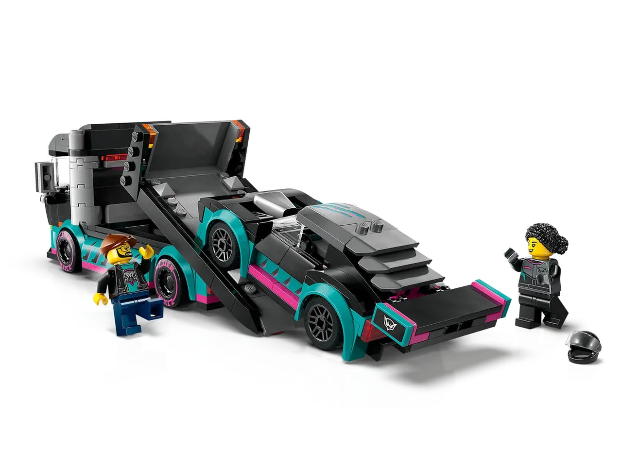 Lego city great vehicles auto da corsa e trasportatore