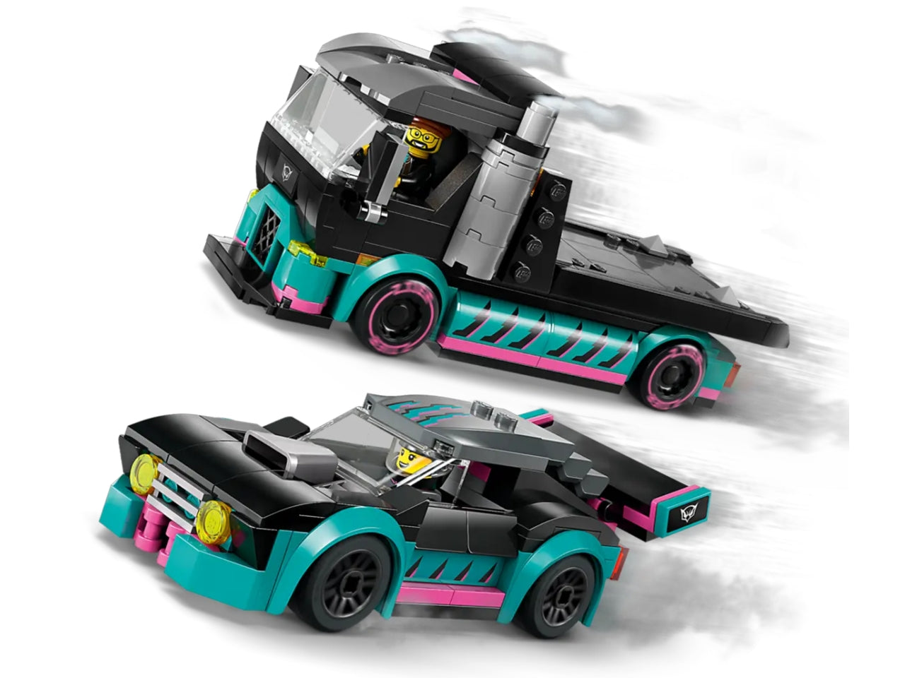 Lego city great vehicles auto da corsa e trasportatore