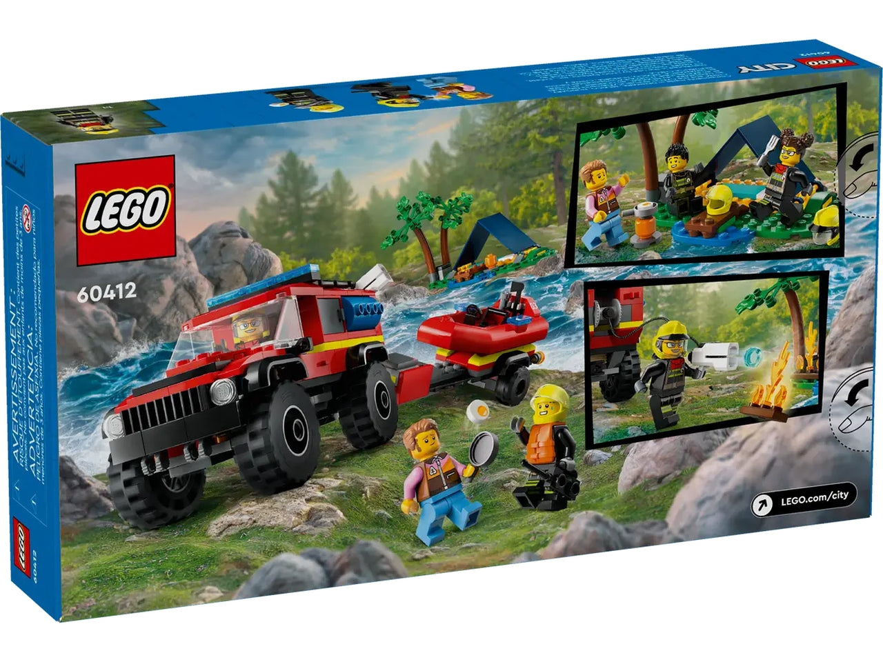 Lego city fire fuoristrada antincendio e gommone di salvataggio