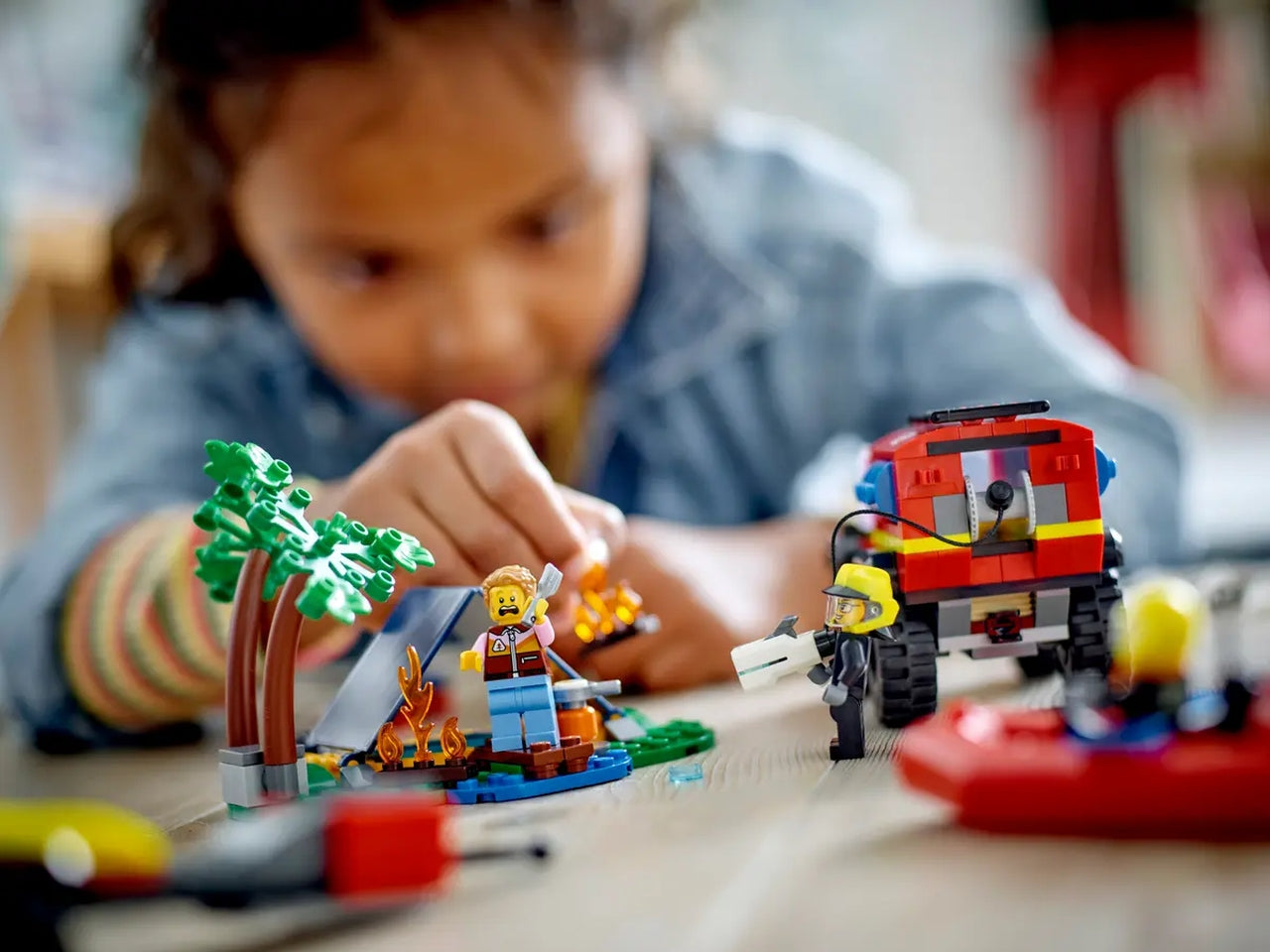Lego city fire fuoristrada antincendio e gommone di salvataggio
