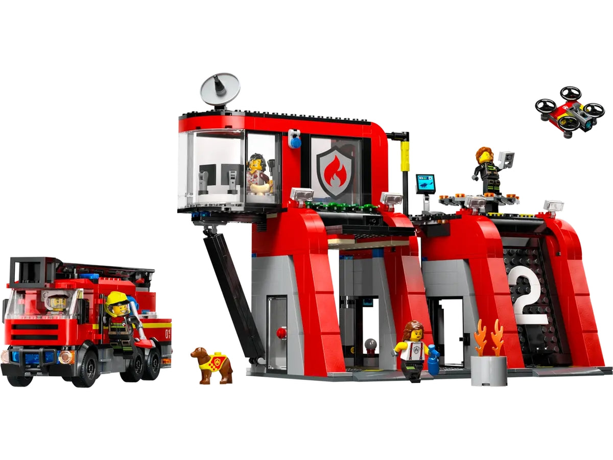 Lego city fire caserma dei pompieri e autopompa