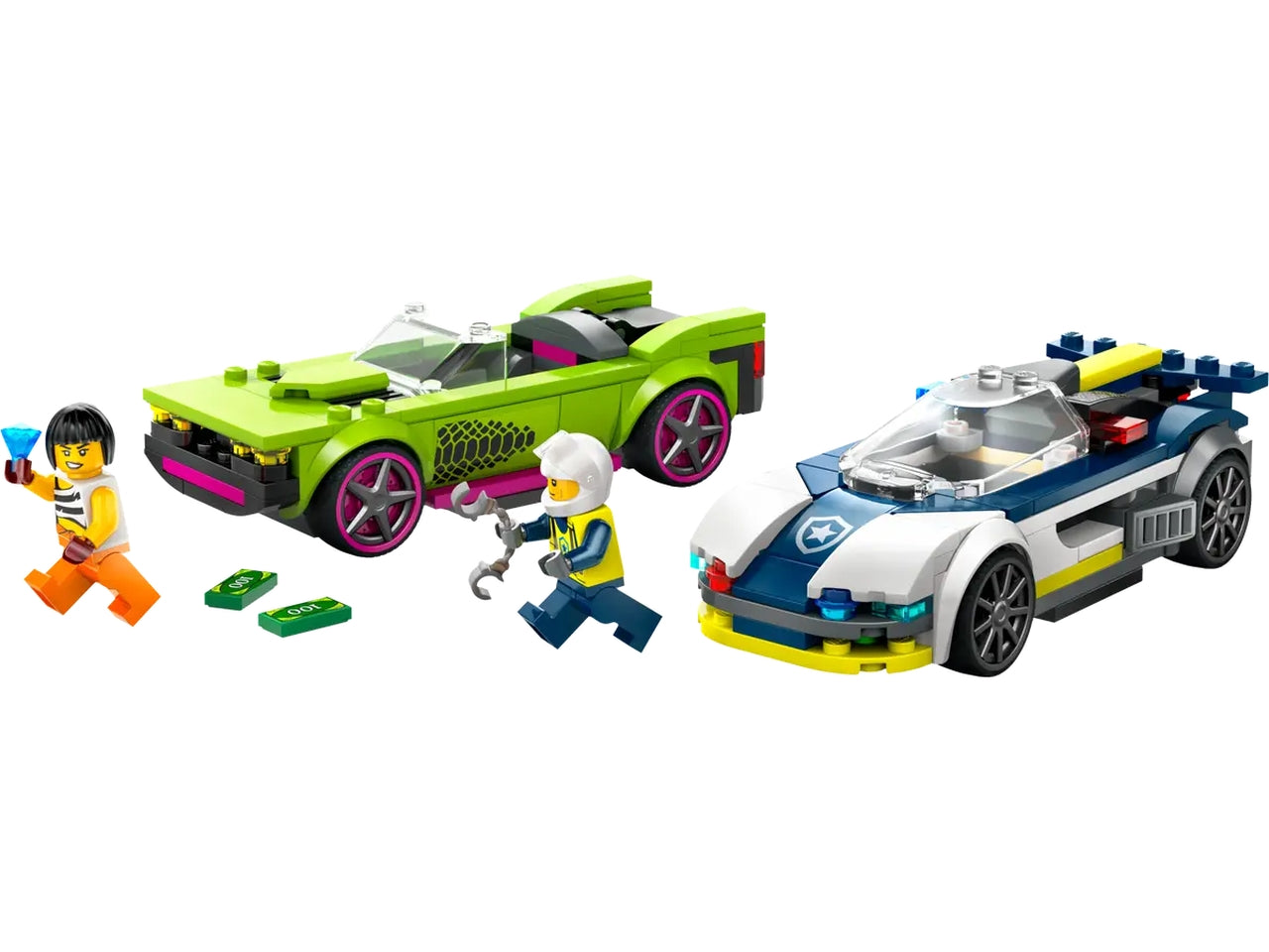 Lego city police inseguimento della macchina da corsa