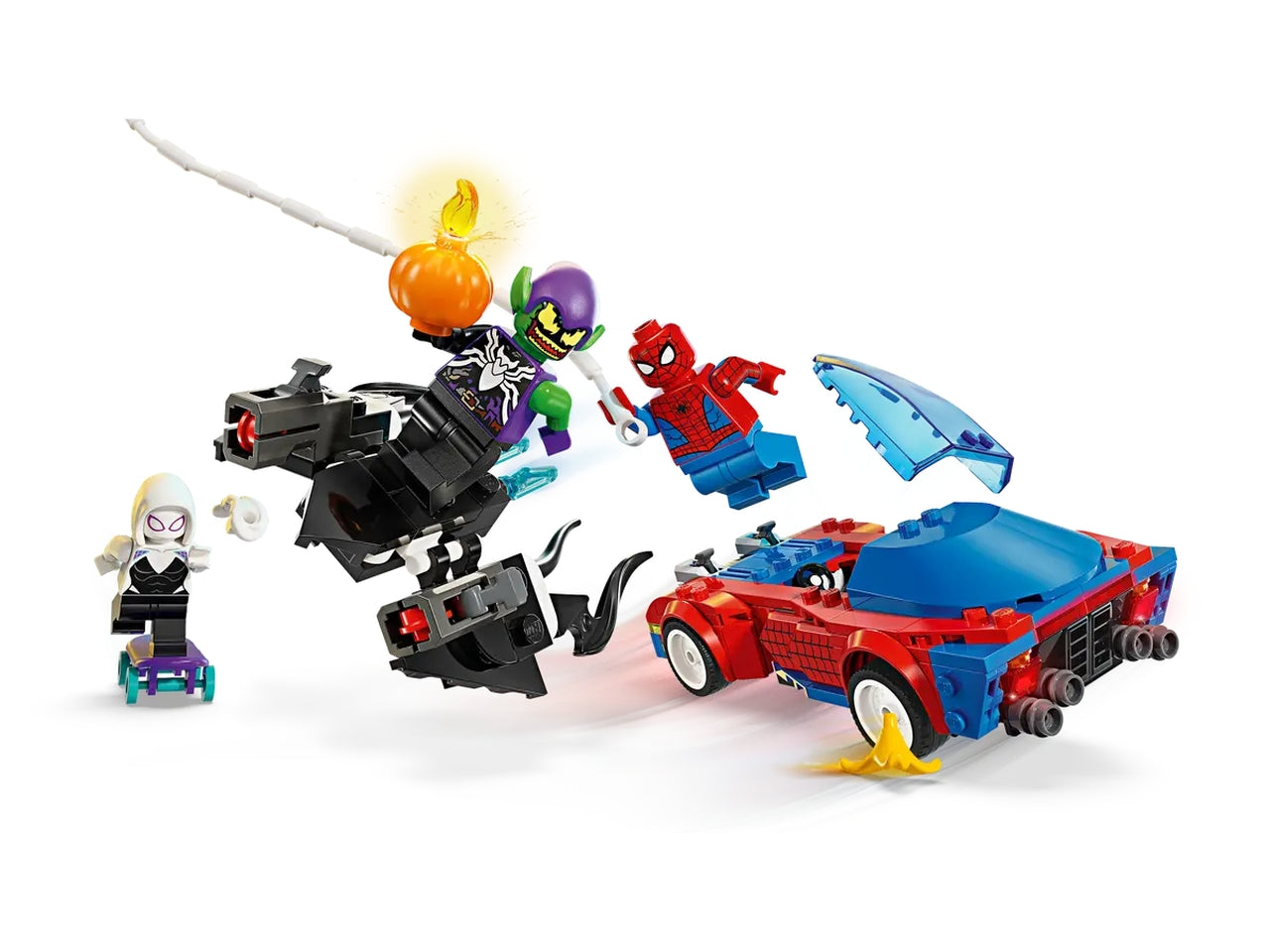 Lego super heroes marvel auto da corsa di spider-man e venom goblin