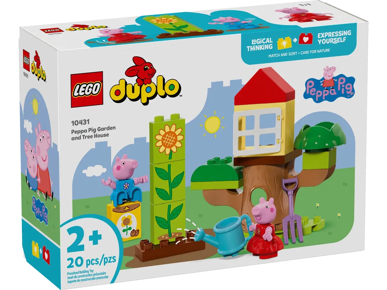 Lego Duplo Peppa Pig il giardino e la casa sull' albero, set costruzioni in scatola da 20 pezzi per bambini di 2+ anni 10431