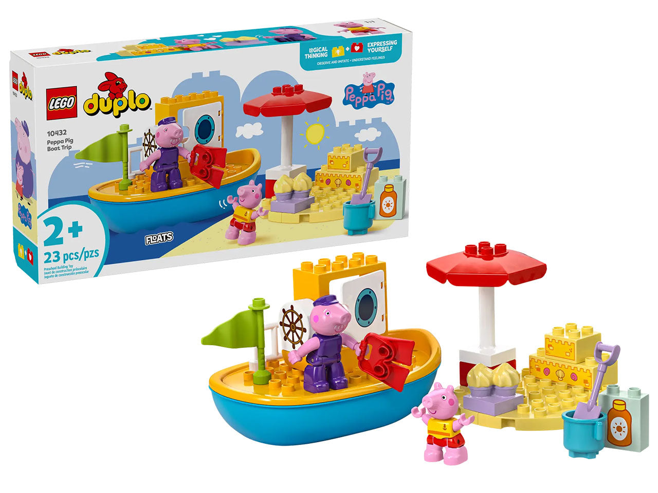 Lego Duplo Peppa Pig viaggio in barca, set costruzioni in scatola da 23 pezzi per bambini di 2+ anni 10432