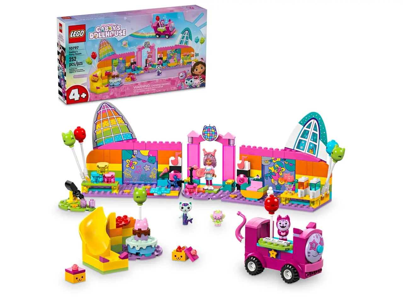 Lego Gabby's Dollhouse la Stanza della Festa, set di costruzioni in scatola da 252 pezzi per bambine di 4+ anni, 10797
