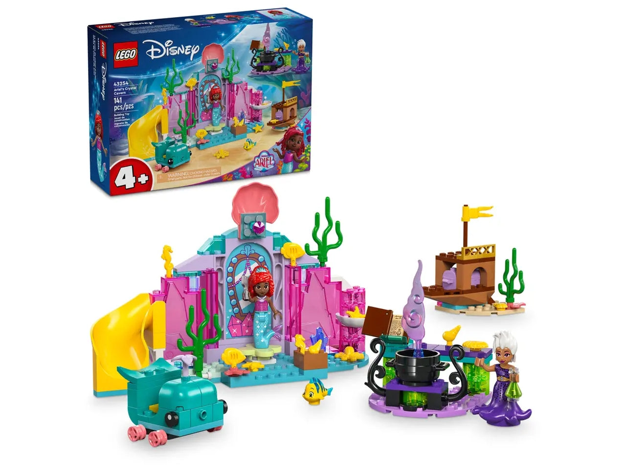 Lego Disney Princess la Caverna di Cristallo di Ariel, set di mattoncini in scatola da 141 pezzi, per bambine 4+ anni 43254