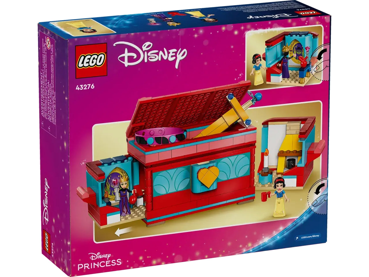 Lego Disney Princess Portagioie di Biancaneve, set di costruzioni in scatola da 358 pezzi, per bambine 6+ anni 43276