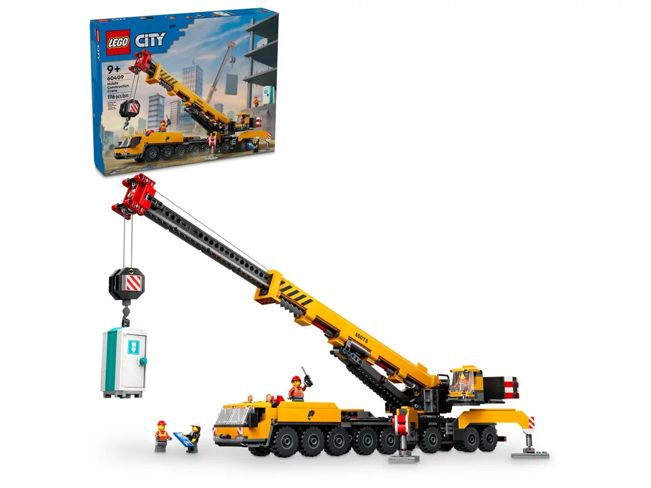 Lego City Big Vehicles Gru da cantiere mobile gialla, set di costruzioni in scatola da 1160 pezzi, per ragazzi 9+ anni 60409