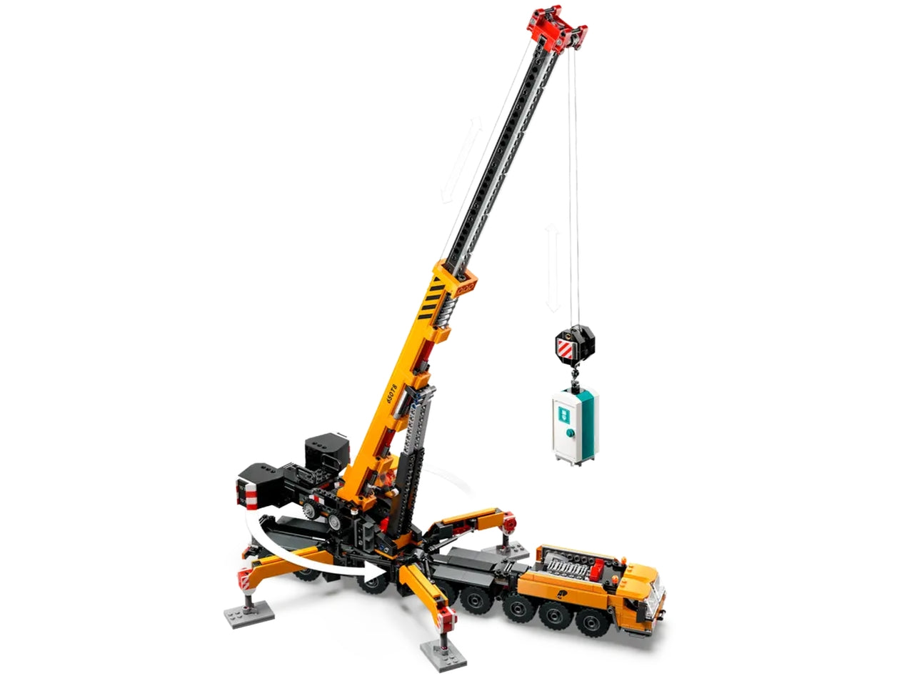 Lego City Big Vehicles Gru da cantiere mobile gialla, set di costruzioni in scatola da 1160 pezzi, per ragazzi 9+ anni 60409